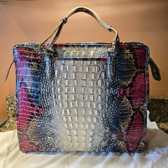 Brahmin Tia Komodo Ombre Melbourne Leather Tote, EUC - Picture 2 of 9